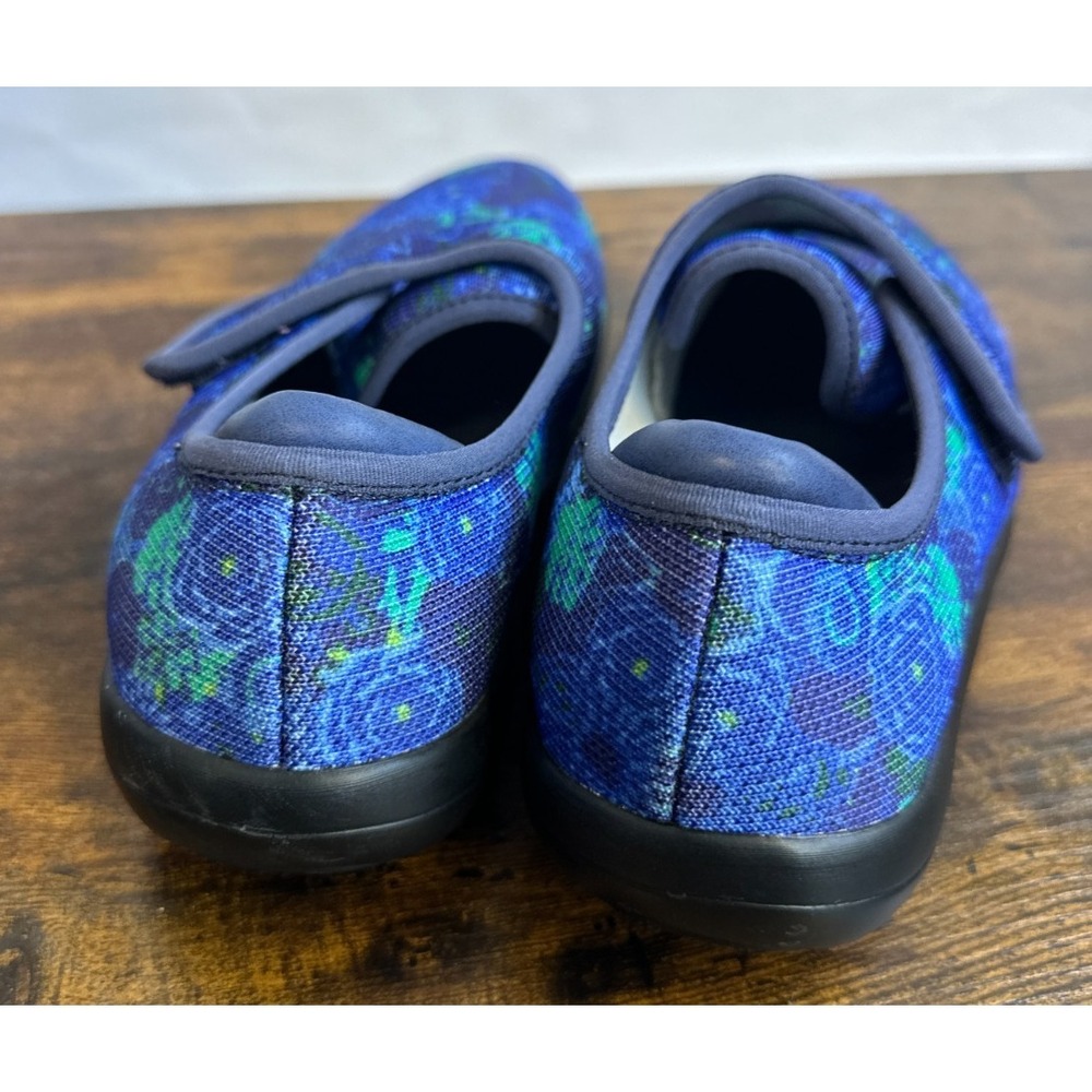 Alegria Spright Baby Bloomer Shoes Size 7 -7.5 37 Blue Knit Slip-On Comfort Flat - Picture 8 of 12